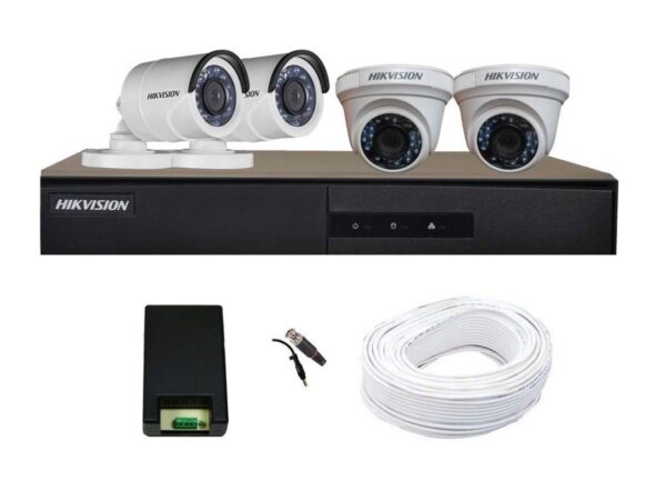 Hikvision Full HD 2MP 4 CCTV Camera 4Ch. Full HD DVR Kit Set