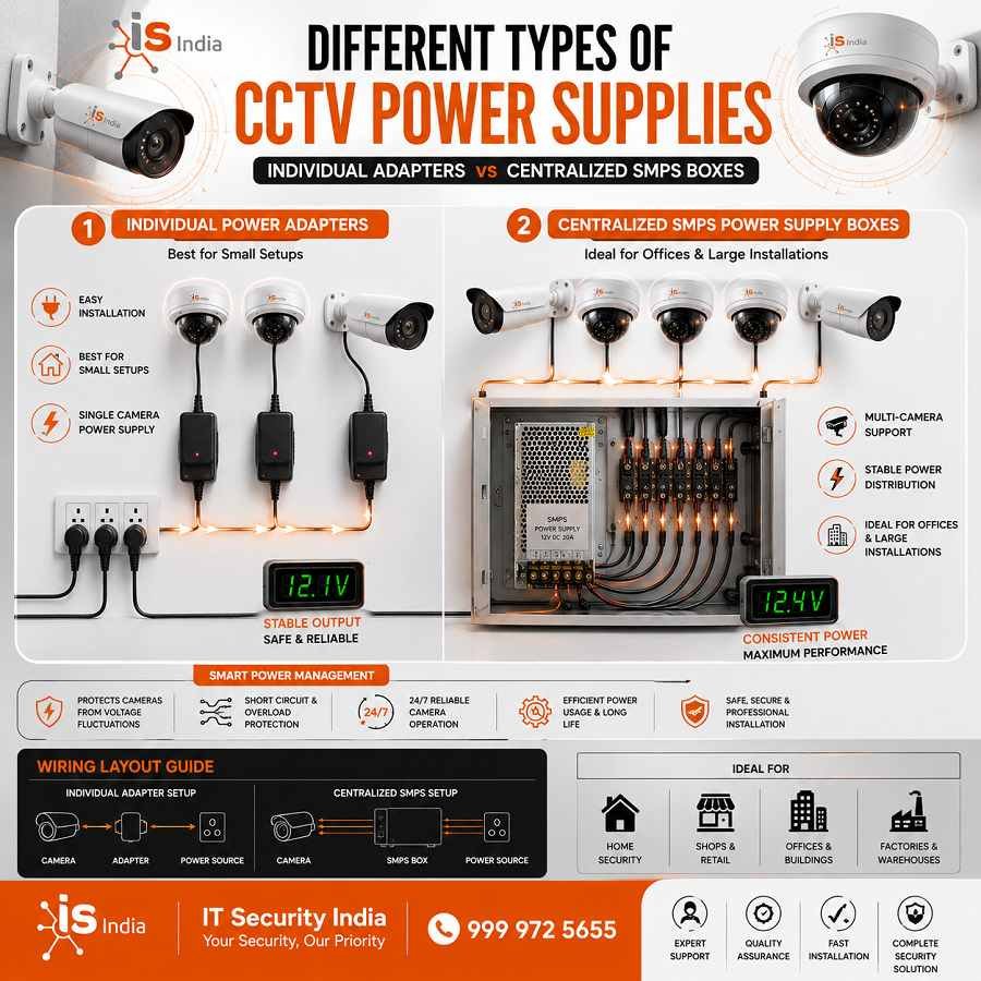 Best CCTV Power Supply Guide – Types, Uses & Installation Tips 2 Different Types of CCTV Power Supplies