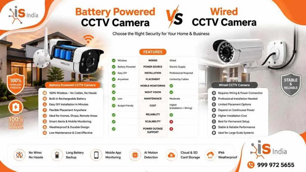 Battery Powered CCTV Camera vs Wired CCTV Camera